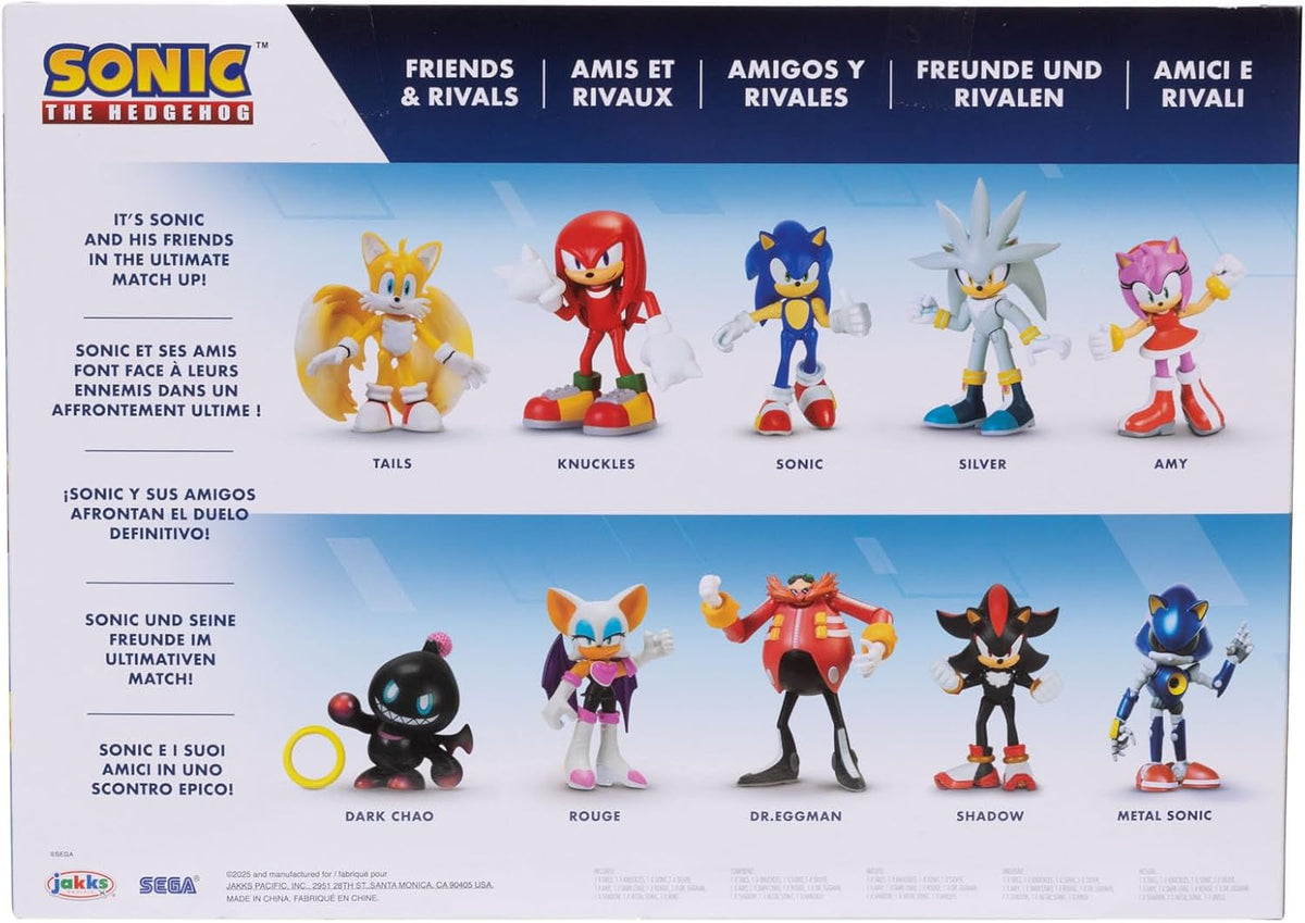 Conjunto de Sonic the Hedgehog: 10 Figuras Modernas de 2.5" (6.5 cm) - Amigos y Enemigos