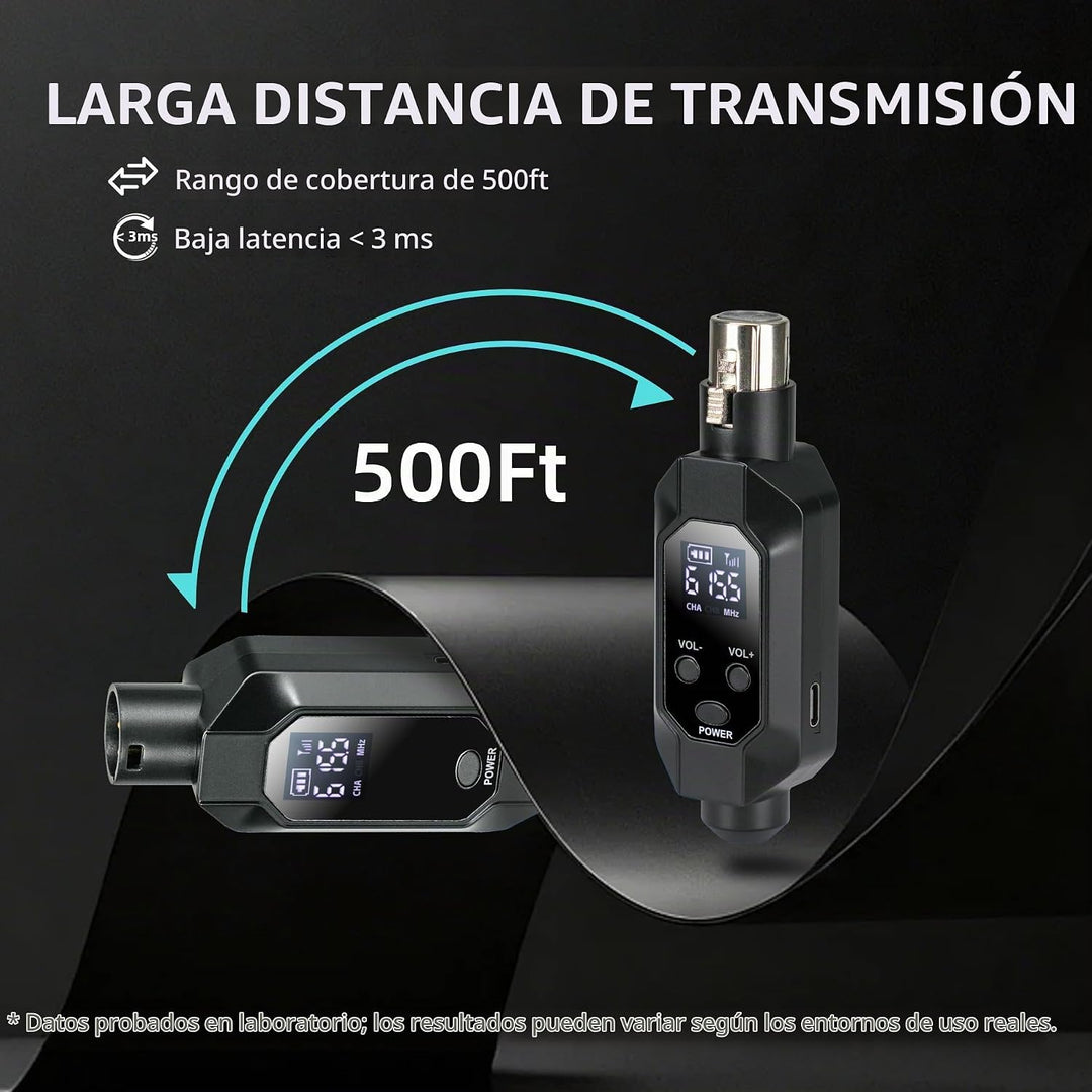 Kelgyua Transmisor y receptor inalámbrico XLR, receptor transmisor...