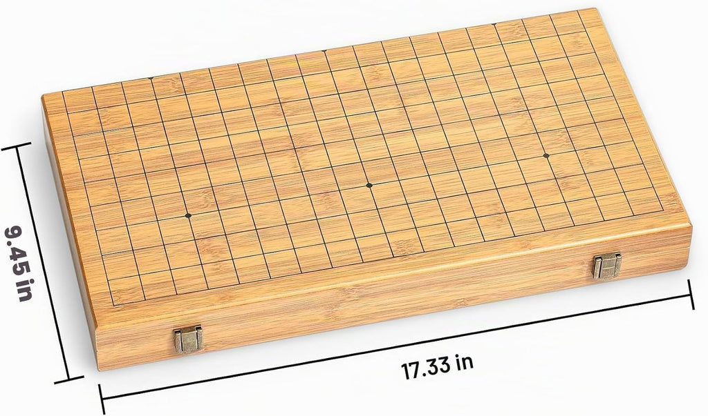 Juego plegable estándar Go - Juego de mesa de estrategia clásico (tablero weiqi19 x19), guía para principiantes de reglas básicas de ir.