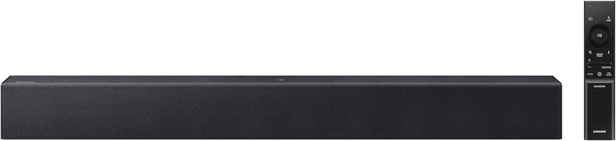 Barra de sonido Samsung Serie B HW B400F 2.0 canales con subwoofer incorporado (Modelo 2025) Un control remoto, expansión de sonido envolvente, modo de mejora de voz