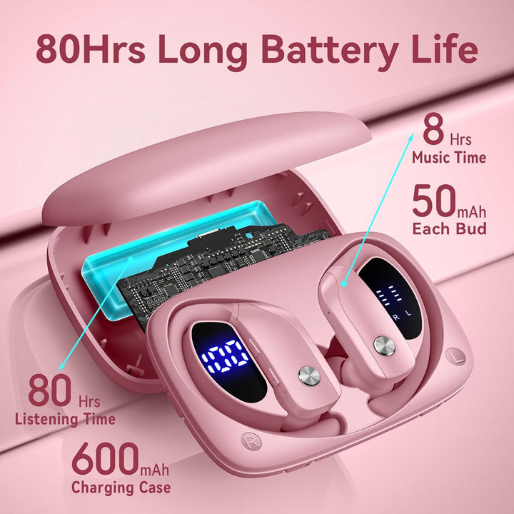 bmani Auriculares Inalámbricos Bluetooth con Estuche de Pantalla LE...