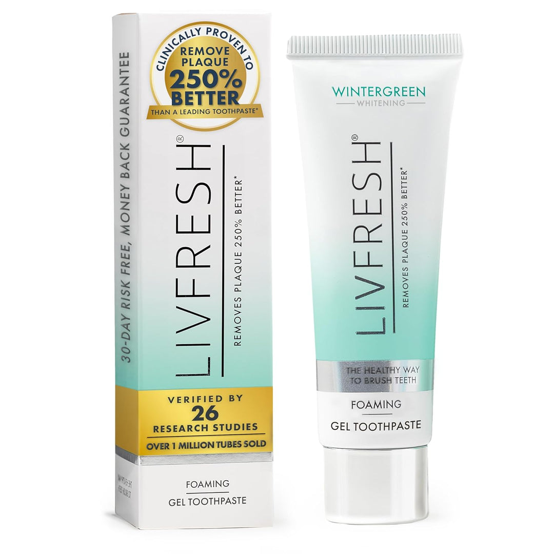 LivFresh Gel de pasta de dientes, clínicamente probado para elimina...