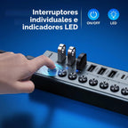 FIDECO, HCA162PD, hub USB de 10 puertos, alimentado