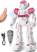 KingsDragon - Robot RC, juguetes para niños con gestos y detección, robot inteligente a control remoto para niños de 3 a 7 años, regalo de cumpleaños, rosa