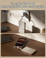 MOMAX Banco de energía portátil ultradelgado de 5000mAh con cable U...