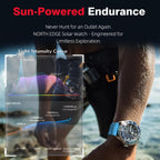 Triton - Reloj solar de buceo para hombre, 984.3 ft/1000 pies, resistente al agua, reloj de buceo de cuarzo, batería solar recargable, esfera luminosa, bisel unidireccional, caja de acero