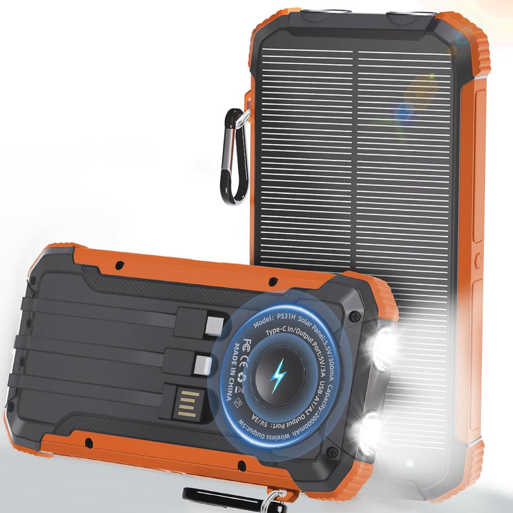 Cargador solar portátil, batería inalámbrica de carga rápida, entra...
