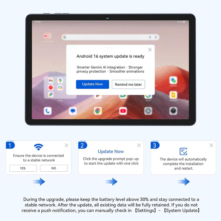 Tablet Android 16 de 11 pulgadas con pantalla 2K, 24 GB de RAM+256...