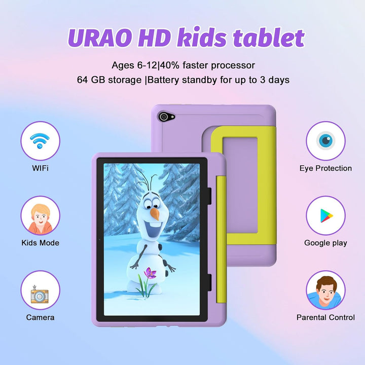 URAO Tableta para niños tableta Android 14 para niños de