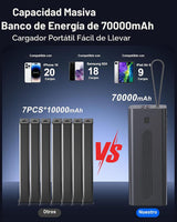 Relliphent Cargador portátil de 70000 mAh, 30 W PD QC 3.0 cargador...