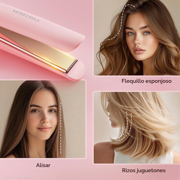 PRITECH Plancha de Pelo de 1 Pulgada de Titanio Rosa | Straightener...