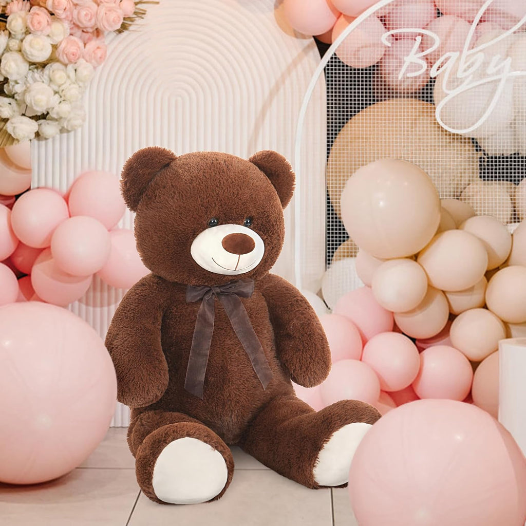 MorisMos Oso de peluche gigante de 3 a 36 pulgadas, oso de peluche grande marrón para novia y San Valentín, peluche grande para decoración de cumpleaños, Navidad, baby shower, marrón oscuro