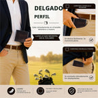 Cartera plegable de cuero de grano superior para hombre, con bloqueo RFID, gran capacidad, espaciosa, 9 ranuras para tarjetas, 2 ventanas para identificación, 2 bolsillos para efectivo