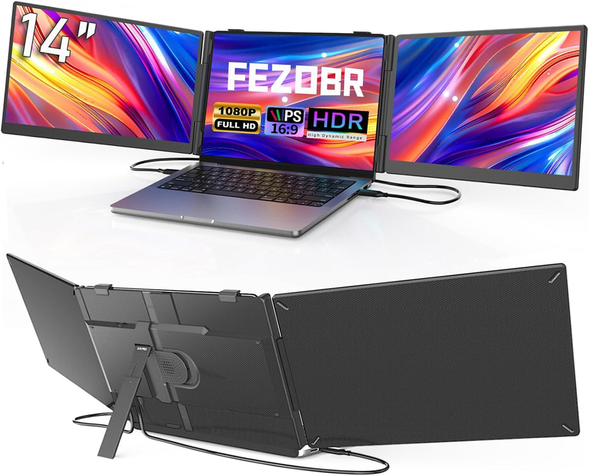 FEZOBR Extensor de pantalla para laptop, monitor portátil triple ul...