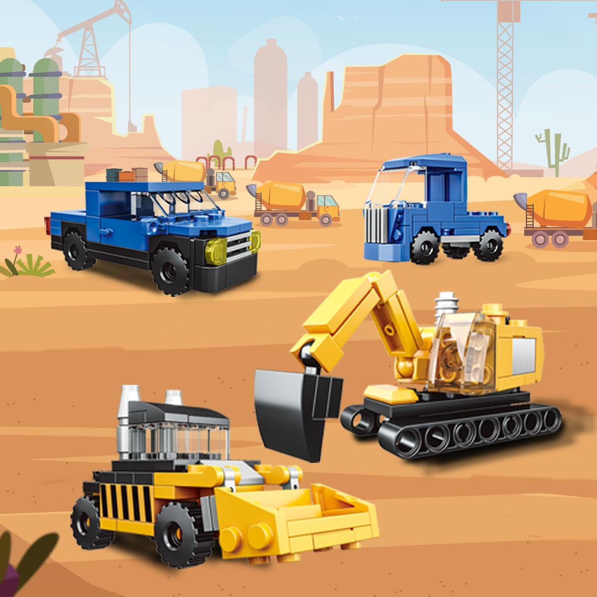 Paquete de 16 bloques de construcción para niños, compatibles con Lego 2 en 1, 710 piezas de kits de construcción de mini ciudad, incluye coche de policía y tren, regalos de juguete de Navidad