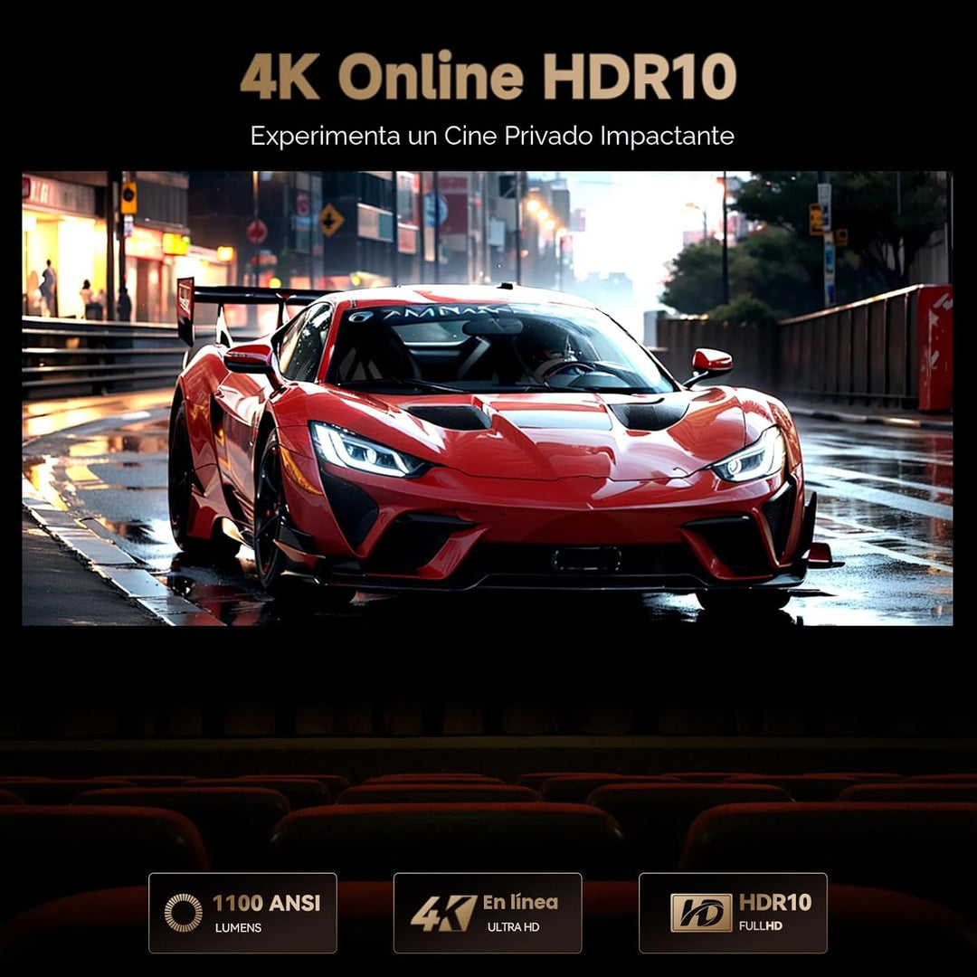 Proyector Wanbo X5 Pro Google TV compatible con 4K, proyector intel...