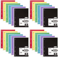Cuaderno en espiral Mead, paquete de 24, 1 materia, papel rayado ancho, 7-1/2" x 10-1/2", 70 hojas por cuaderno, los colores pueden variar (930203-ECM25)