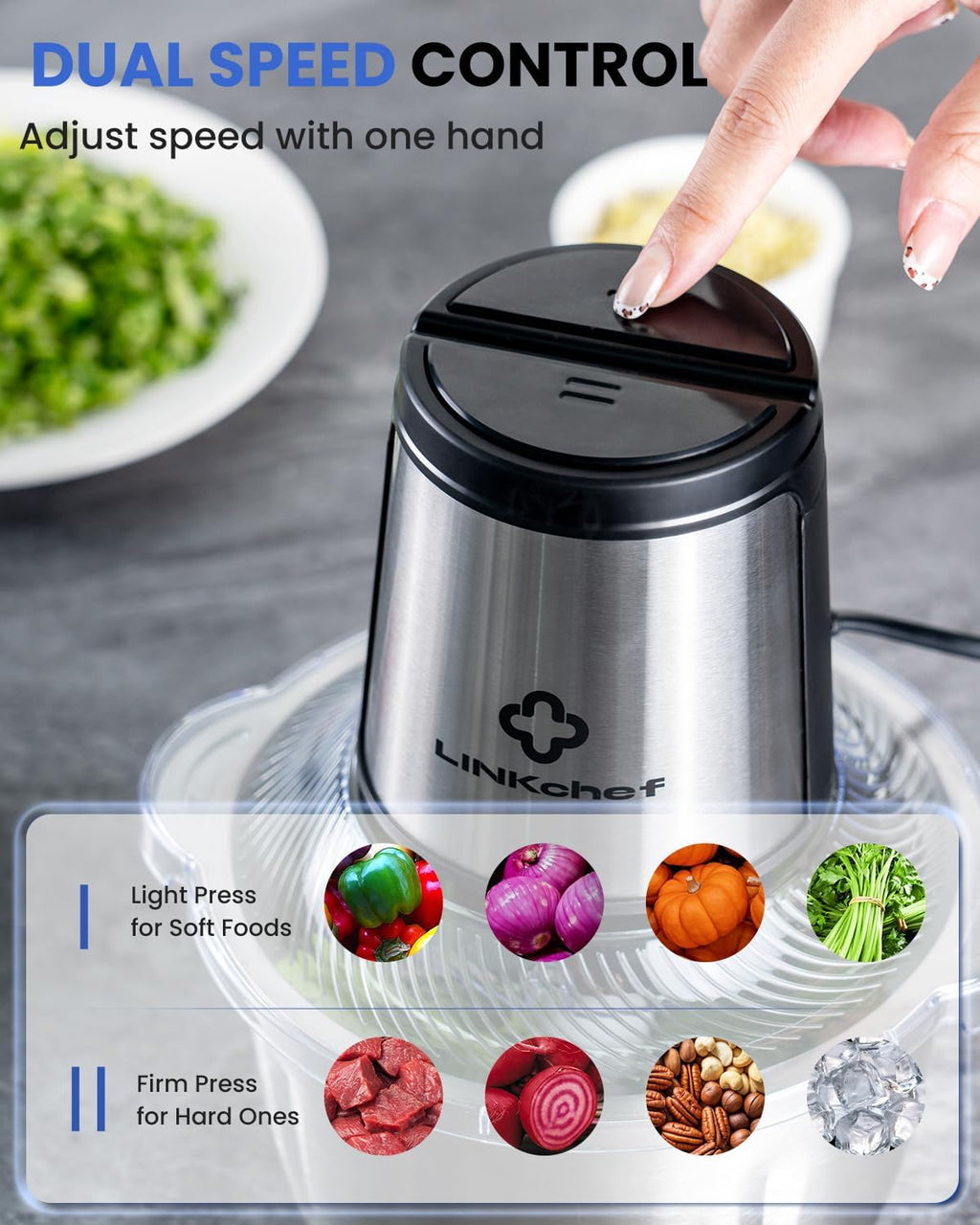 LINKChef Procesador de alimentos, Picador eléctrico de alimentos de 6 tazas