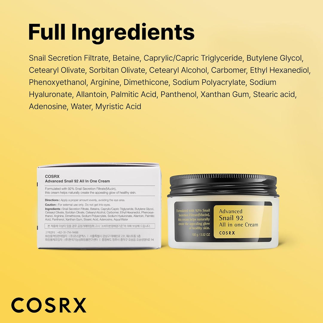[Cosrx] Advanced Snail 92 Todo en una crema 3.38 oz.