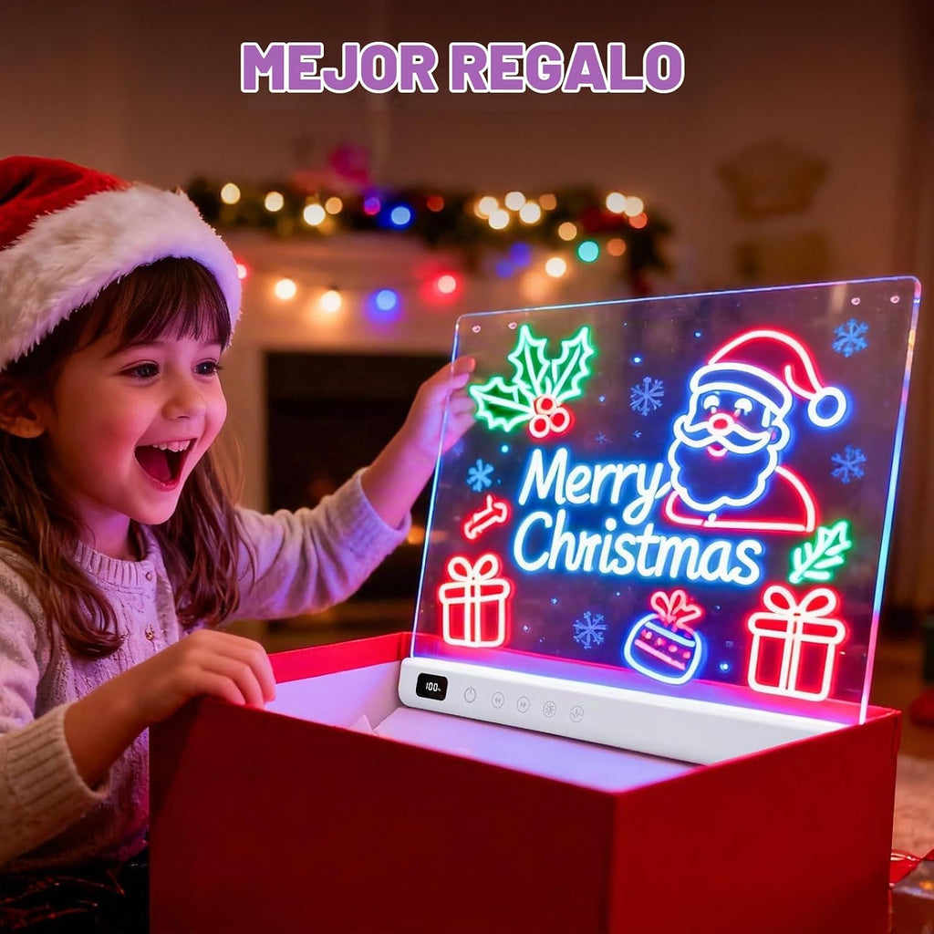 Cosmody - Tablero de dibujo LED recargable, regalo para niños y niñas a partir de 3 años (blanco)