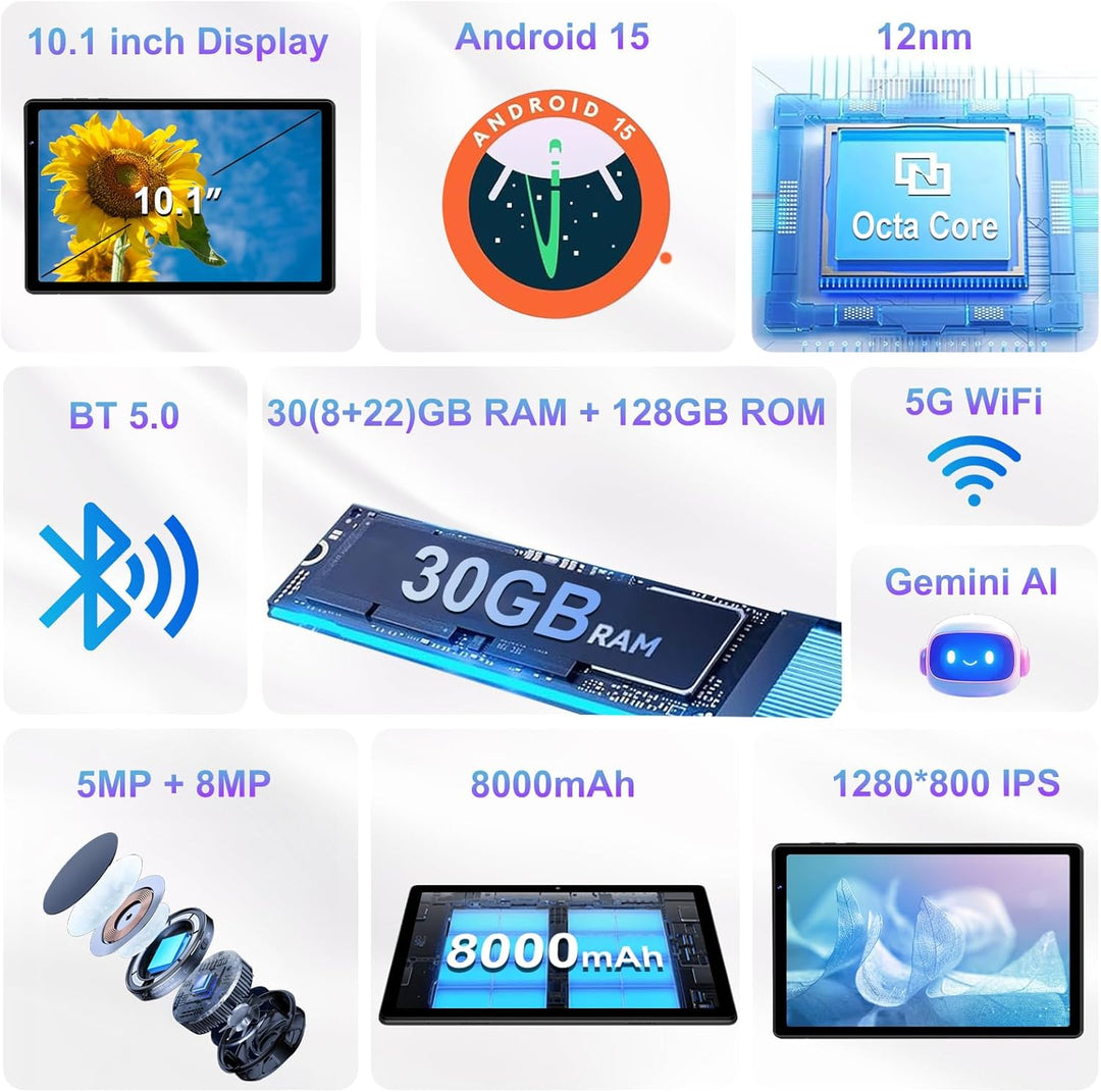 Tablet 2026 de 10 pulgadas Android 15 tabletas 30GB+128GB + 1TB Exp...