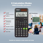 Calculadora de escritorio Contabilidad Pantalla extra grande Botones grandes Calculadora científica 401 Función Batería solar para estudiantes universitarios de oficina, escuela