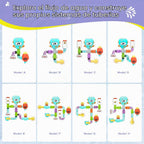 STEM - Juguetes de baño de construcción para niños de 3 a 8 años | Kit de montaje de tubería de agua DIY con ventosas | Juguetes educativos para bañera para niños a partir de 3 años |