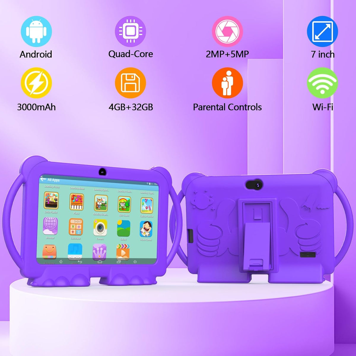 Tablet para niños, tablet de 7 pulgadas para niños 4GB+32GB admite...