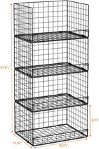 Organizadores de armario apilables de 4 niveles y estantes de almacenamiento, organizador de estantes plegables de armario, negro (protección de patentes) (patente n.º 30022416)