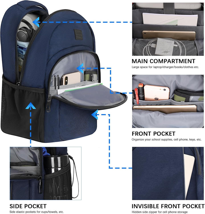 LARIPOP Mochila para laptop de viaje, mochila para portátil de 15.6...
