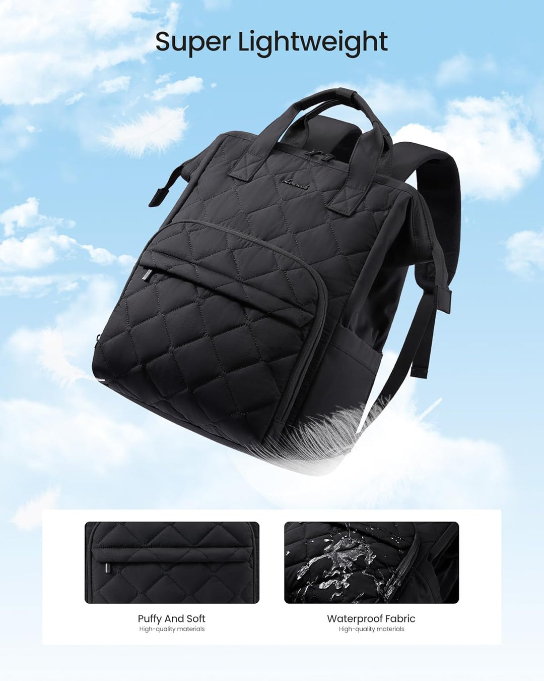 LOVEVOOK Mochila para laptop para mujer, mochila de viaje de trabaj...