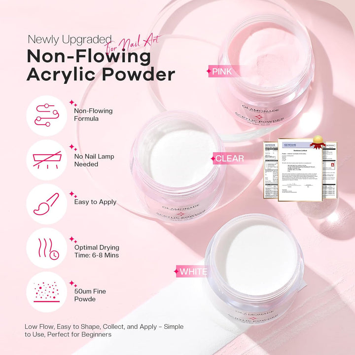 Glamonade Kit de Uñas Acrílicas con Todo: Kit de Uñas Profesional p...