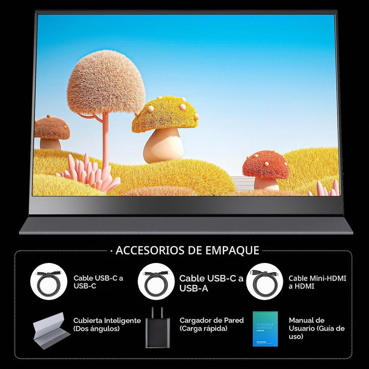 Yxk Monitor Portátil 4K de 15.6", 3840x2160 UHD USB-C HDMI para...