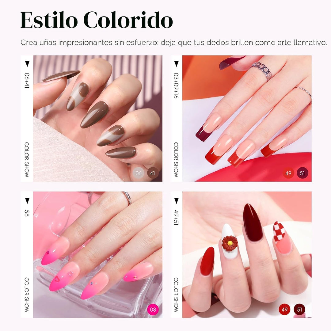 COSCELIA Juego de 67 piezas de esmalte de uñas de gel con luz UV, 2...