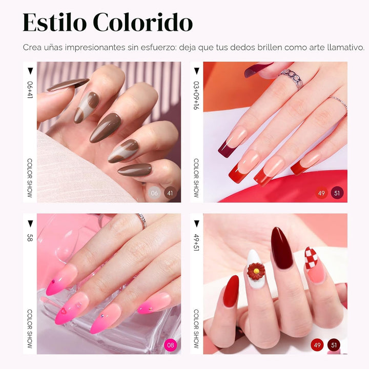 COSCELIA Juego de 67 piezas de esmalte de uñas de gel con luz UV, 2...
