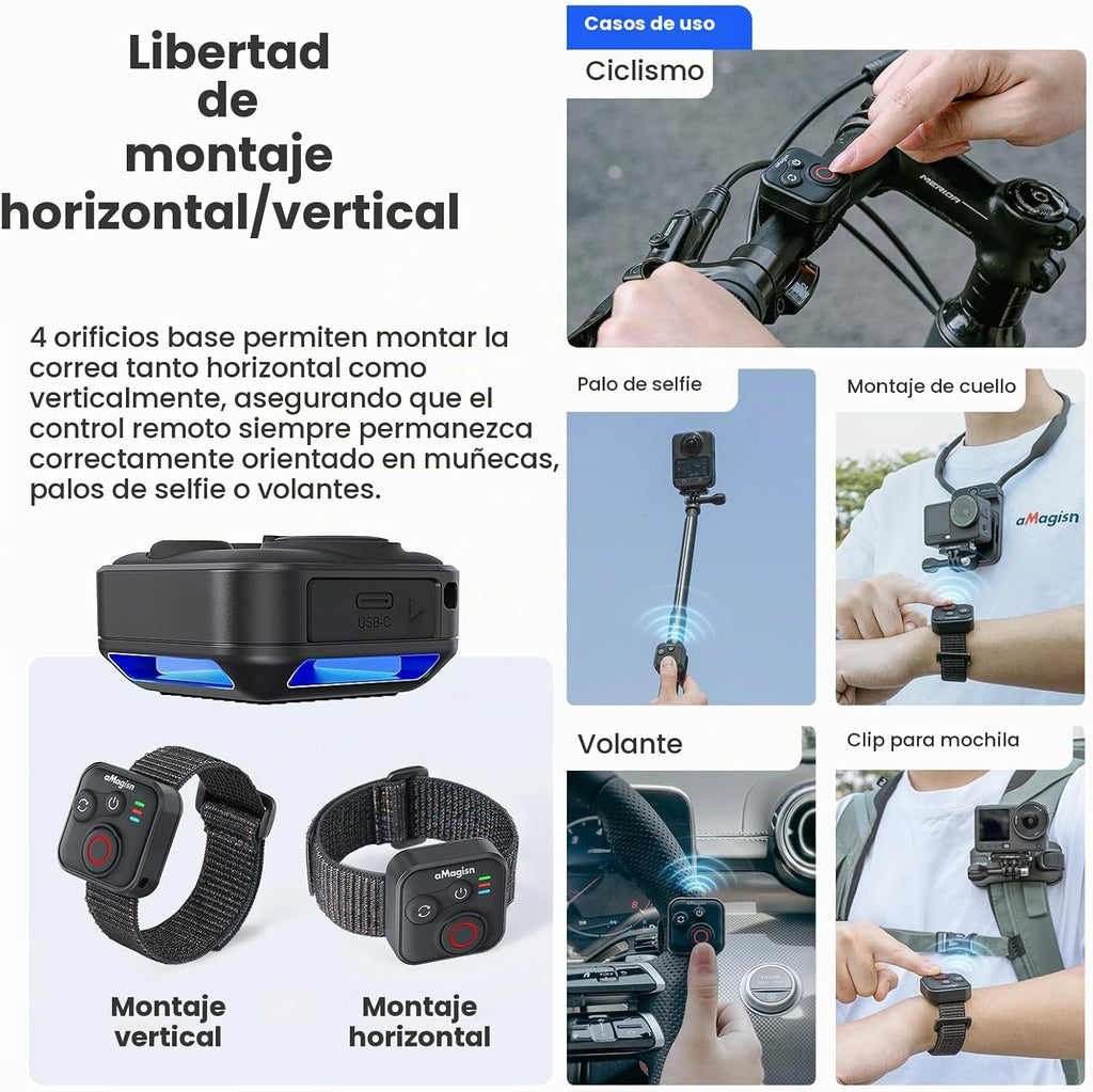 YDW Control remoto Bluetooth para DJI Osmo Action 6/Osmo Action 5 Pro/Action 4/DJI OSM0 360 cámaras, rango de control remoto inalámbrico de 164 ft, accesorios de acción inteligente