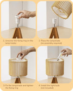 Lámpara EDISHINE Lámpara de mesa pequeña de 14.17 pulgadas, pantalla hueca de color