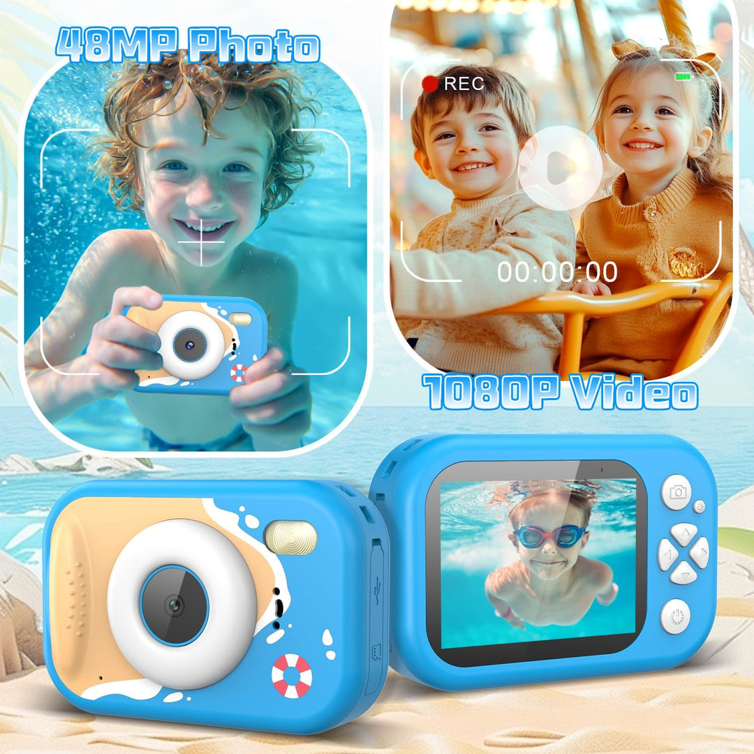 Cámara para niños impermeable, cámara submarina IP68 para niños de...