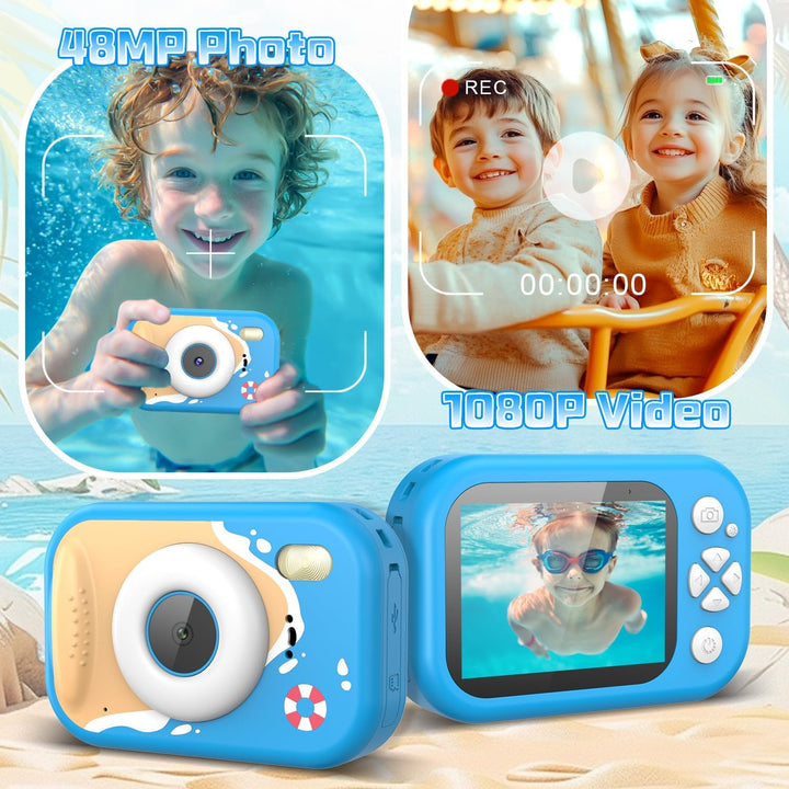Cámara para niños impermeable, cámara submarina IP68 para niños de...