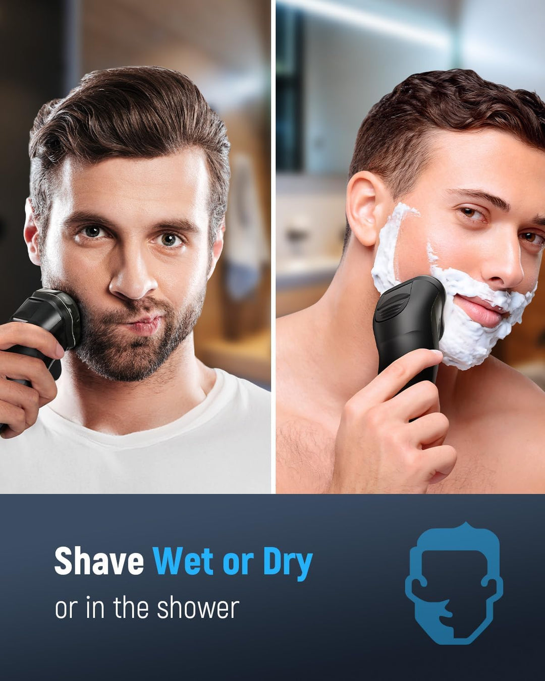 Maquinilla de afeitar eléctrica para hombres inalámbrica: afeitador...