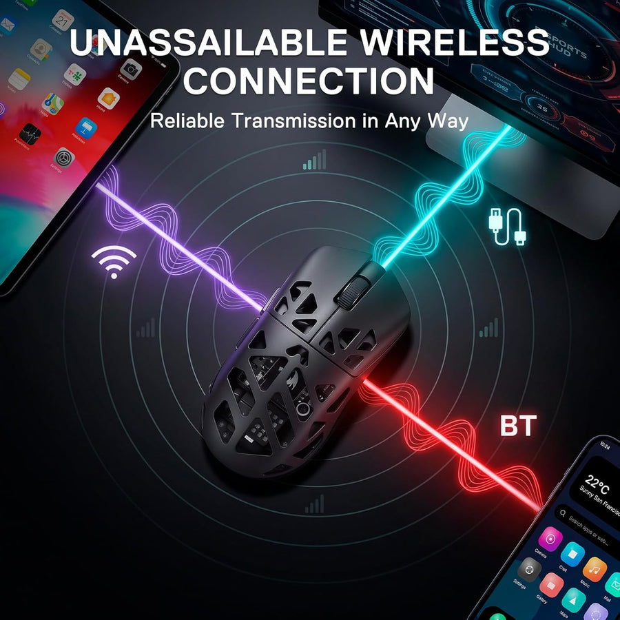 Redragon M997 Ratón inalámbrico para juegos de aleación de magnesio...