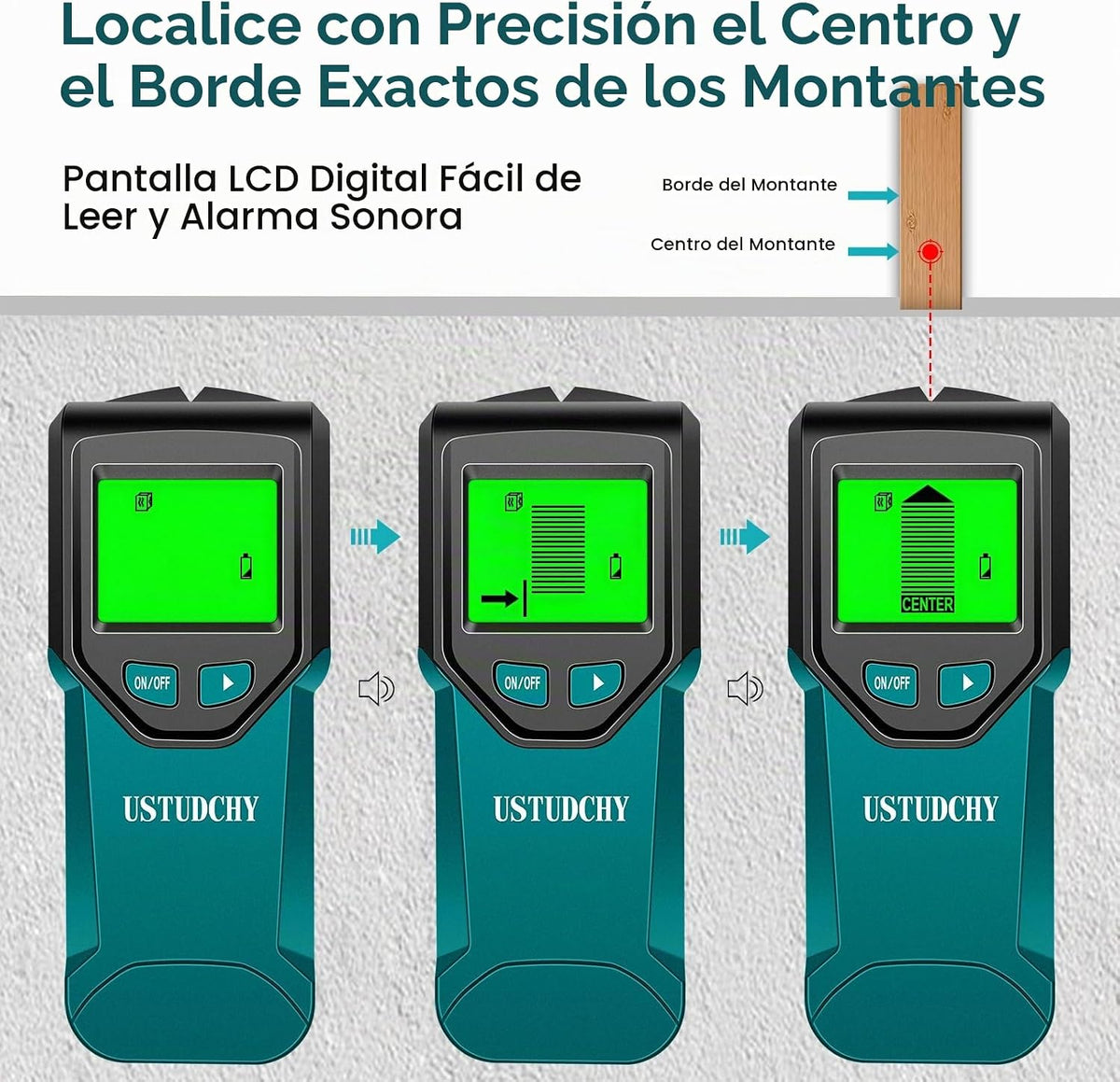 Detector de pernos - Escáner de pared electrónico 5 en 1, detector de pernos con pantalla LCD digital y chip inteligente, detector de pernos para pared para madera, cableado de CA, pernos de metal