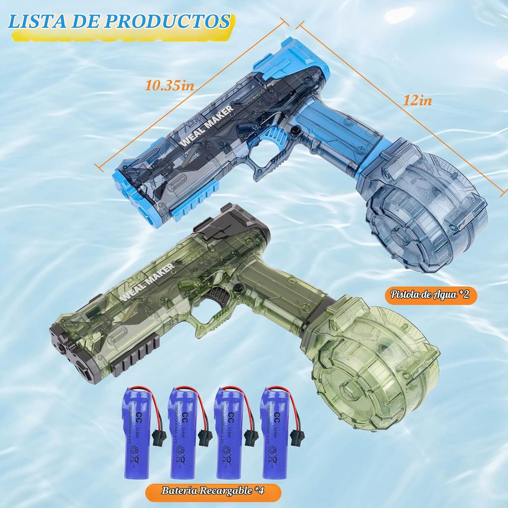 2 pistolas de agua para adultos, pistola de agua eléctrica para playa y patio trasero
