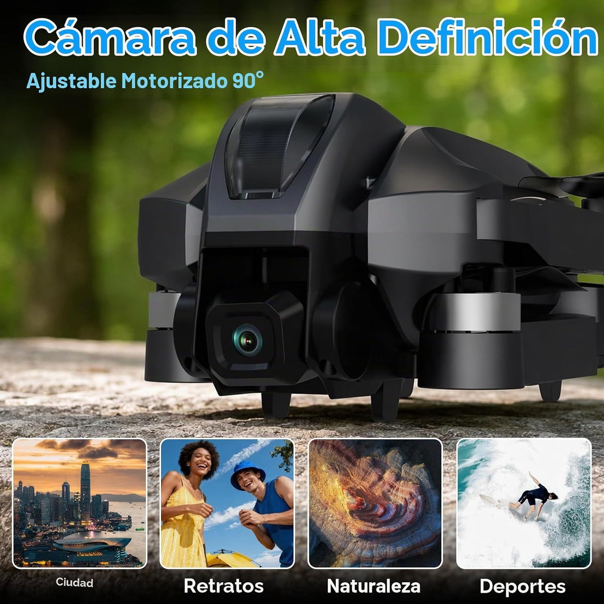 Drone con cámara 1080P 4.5 "LCD pantalla remota, FPV RC Drones para adultos