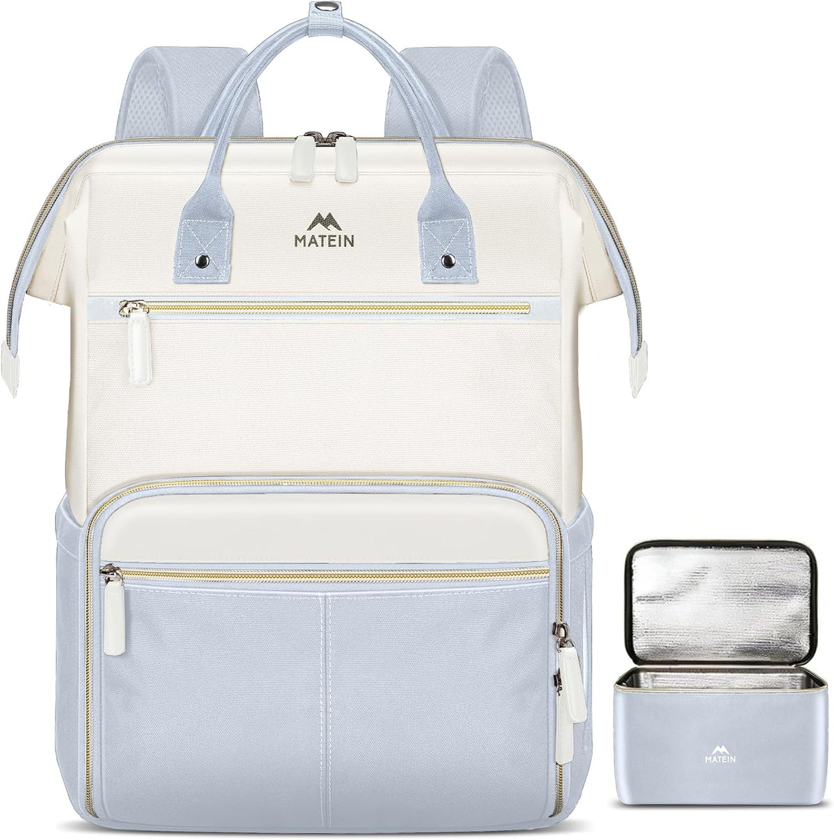 MATEIN Mochila para portátil con lonchera, mochila de almuerzo de 1...