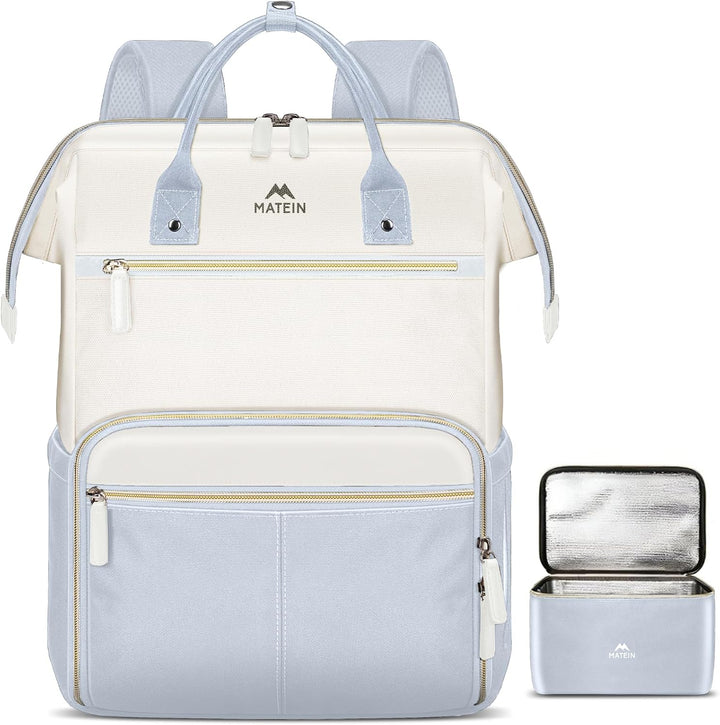 MATEIN Mochila para portátil con lonchera, mochila de almuerzo de 1...
