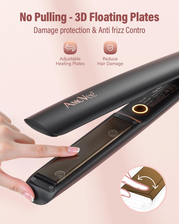 Plancha para alisar el cabello, alisadora y rizadora 2 en 1, planch...
