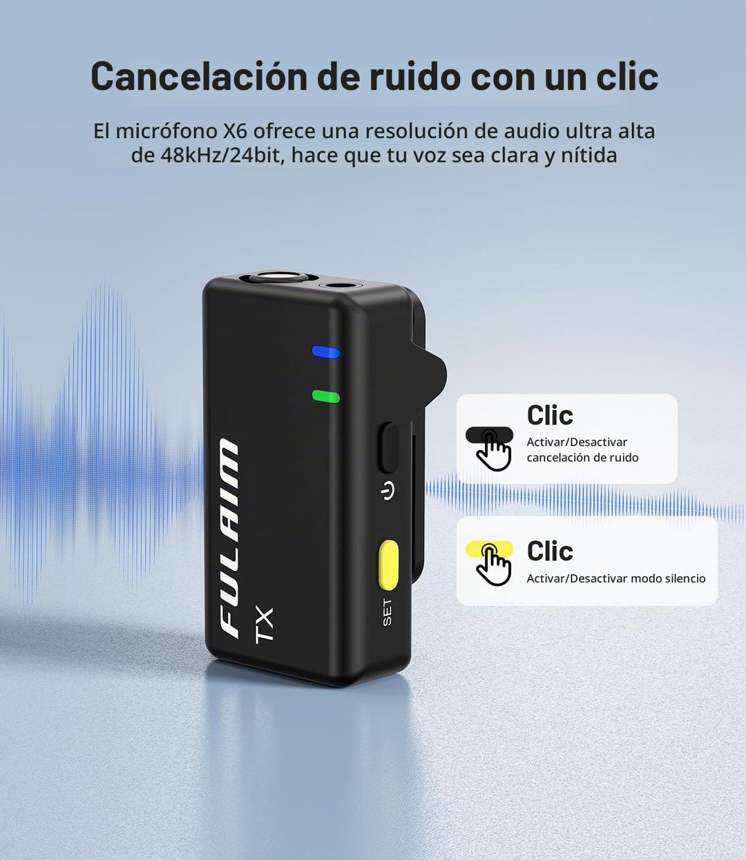 FULAIM Micrófonos Lavalier inalámbricos X6 con 4 transmisores para...