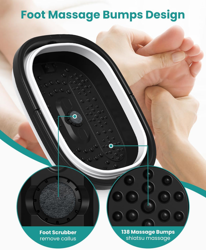 Nekteck Bañera plegable para remojar pies, baño de pies, remojo de...
