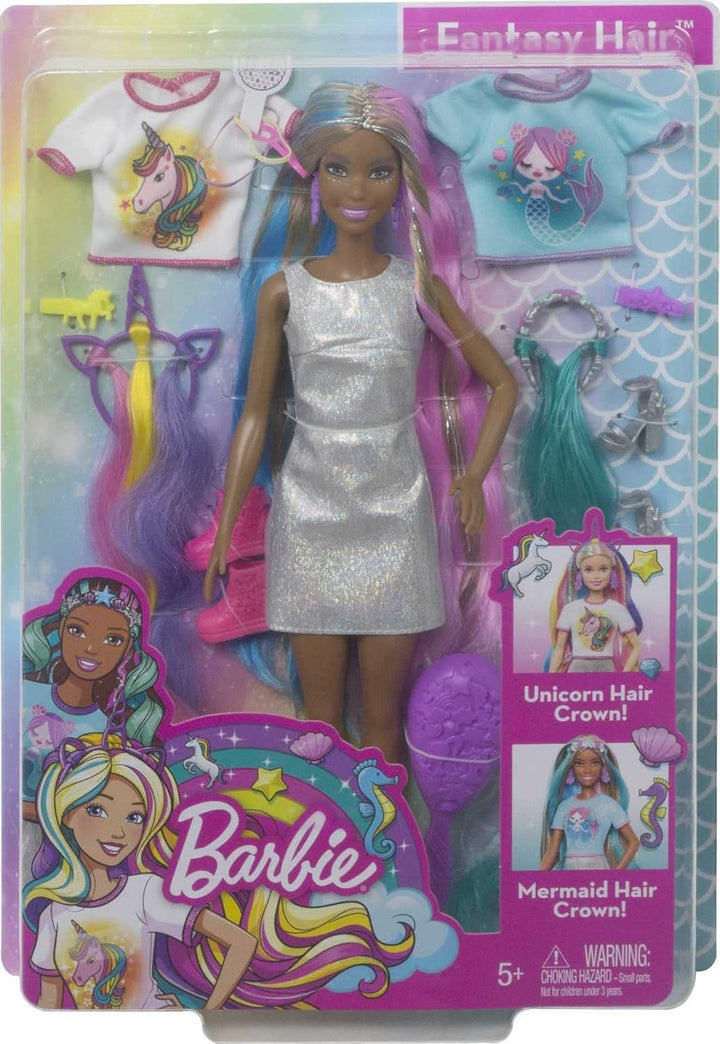 Muñeca Barbie Cabello de Fantasía y Accesorios, Cabello Largo Color...
